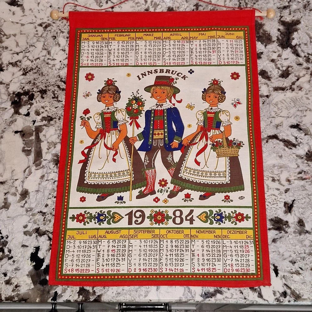 📅 1982 Innsbruck cotton wall calendar